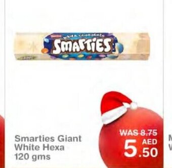 Choithrams Smarties giant white hexa 120gms offer