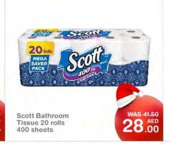 Choithrams Scott bathroom tissue 20 rolls 400 sheets offer