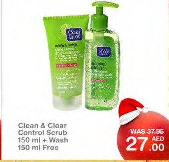 Choithrams Clean & clear control scrub 150ml + wash 150ml free offer
