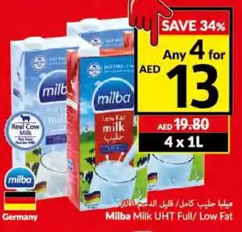 Viva Milba milk UHT full 4 x 1L offer