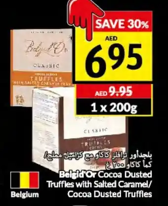 Viva Belgid'Or cocoa dusted truffles with salted caramel 200g offer