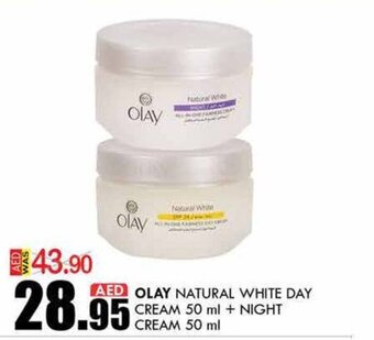 KM Trading Olay natural white day cream 50ml + night cream 50ml offer