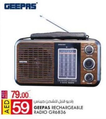 KM Trading Geepas Rechargeable Radio GR6836 offer