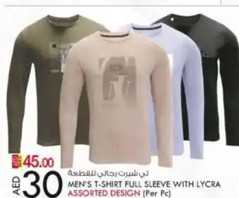 KM Trading Men's T-Shirt Round Neck Full Sleeve With Lycra Assorted Design offer