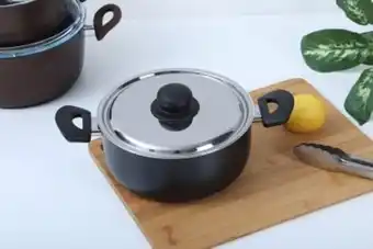 Pan classic cooking pot w/lid black 22cm