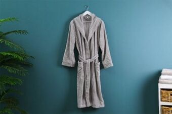 PAN Emirates Pan hooded bathrobe grey free size offer
