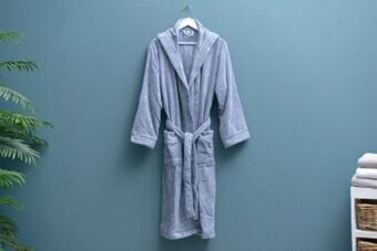 Pan hooded bathrobe blue free size