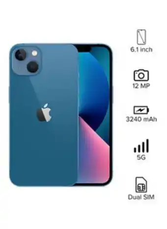 Noon Iphone 13 physical dual sim 128gb blue 5g with facetime offer