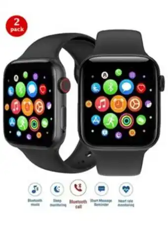Noon 2-pieces bundle pack t500 smart watch with bluetooth calling custom wallpapers black offer