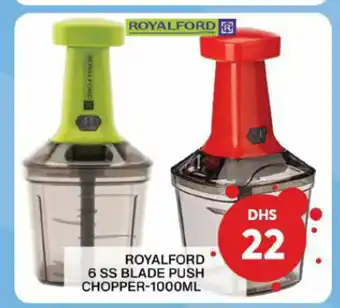 Grand Hyper Market Royalford 6 SS blade push chopper-1000ml offer