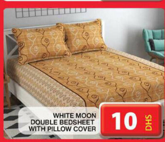 Grand Hyper Market White moon double bedsheet with pillow cover offer