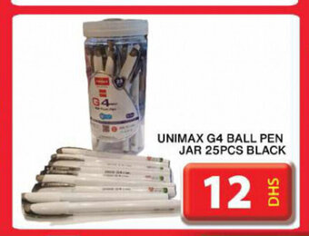 Grand Hyper Market Unimax G4 ball pen jar 25pcs black offer