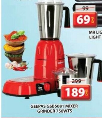 Grand Mall Sharjah Geepas GSB5081 Mixer Grinder 750WTS offer