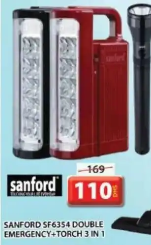 Grand Mall Sharjah Sanford SF6354 Double Emergency + Torch 3in1 offer