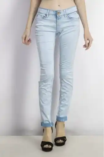 Brands For Less Women skinny five pocket pants, turquoise offer