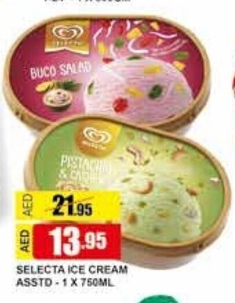 Safeer Market Selecta ice cream asstd 750ml offer