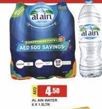 Safeer Market Al ain water 6 x 1.5ltr offer