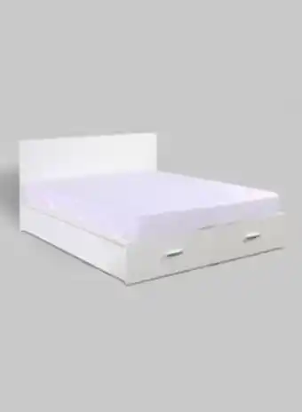 Noon Bed frame - queen size bed - with storage - glossy white color - size 1734 x 2060 x 950 - modern home offer