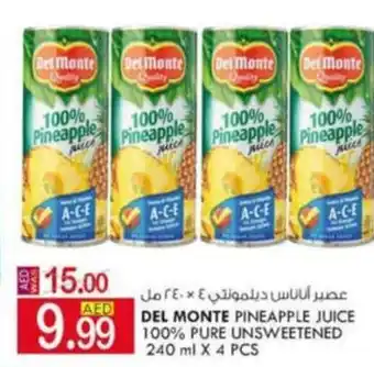 KM Trading Del monte pineapple juice 100% pure unsweetened 240 ml X 4 PCS offer