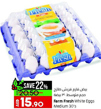 Lulu Hypermarket Farm Fresh White Eggs Medium 30's offer