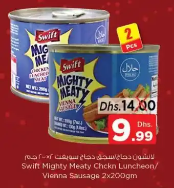 Nesto Swift Mighty Meaty Chckn Luncheon/Vienna Sausage 2x200gm offer