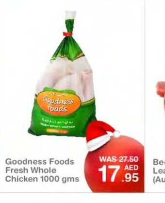 Choithrams Goodness foods fresh whole chicken 1000gms offer