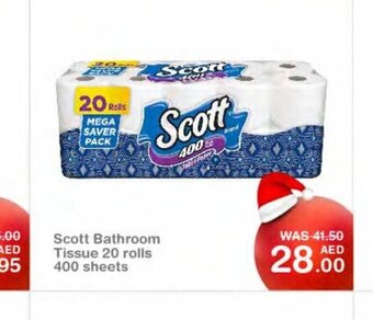 Choithrams Scott bathroom tissue 20 rolls 400 sheets offer