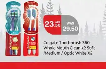 Choithrams Colgate toothbrush 360 whole mouth clean x 2 soft white x 2 offer