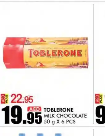 KM Trading Toblerone milk chocolate 50g x 6 pcs offer