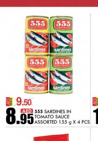 KM Trading 555 sardines in tomato sauce assorted 155g x 4pcs offer