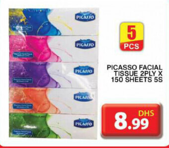 Grand Hyper Market Picasso Facial Tissue 2Ply x 150 Sheets 5s offer