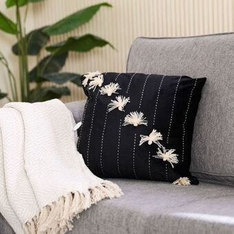 Danube Home Alaina diagonal tassels filled cushion 45x45 black offer