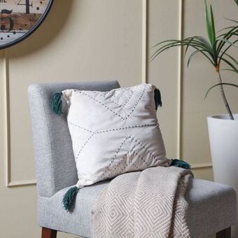 Danube Home Alaina geometic pattern filled cushion 45x45 white offer