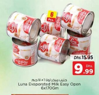 Nesto Luna evaporated milk easy open 6 x 170gm offer