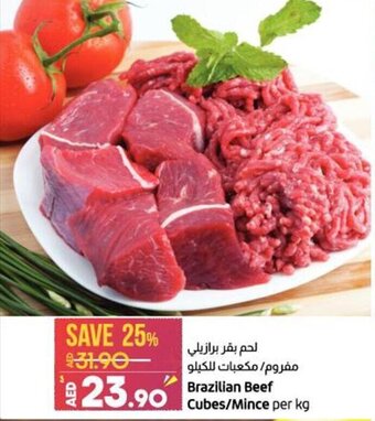 Lulu Hypermarket Brazilian beef cubes/mince per kg offer