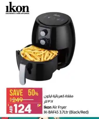 Lulu Hypermarket Ikon air fryer IK-BAF45 3.7ltr (black/red) offer
