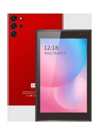 Noon Cm522 smart 7" tablet 5g android tab with 3gb ram 32gb rom quad-core processor wifi zoom supported face unlock tablet pc (red offer