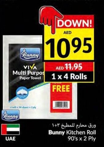 Viva Bunny Kitchen Roll 90's x 2 Ply 1 x 4 Rolls offer