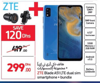 Carrefour ZTE blade A51 LTE dual sim smartphone + bundle offer