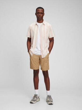 GAP Gap men's short sleeve poplin shirt in slim fit offer
