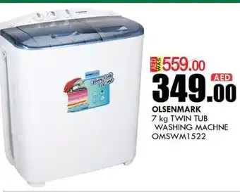 KM Trading Olsenmark 7kg twin tub washing machine OMSWM1522 offer