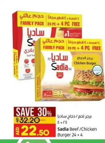 Lulu Hypermarket Sadia Beef / Chicken Burger 24 +4 offer