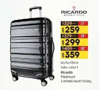Lulu Hypermarket Ricardo piedmont 4 wheel hard trolley 21" offer