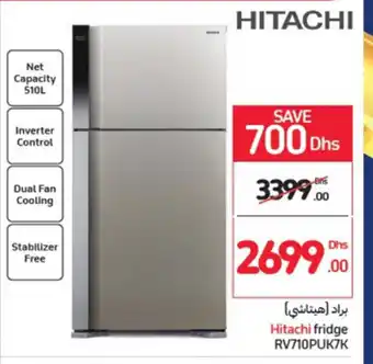 Carrefour Hitachi fridge RV710PUK7K offer