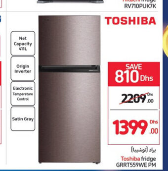 Carrefour Toshiba fridge GRRT559WE PM offer