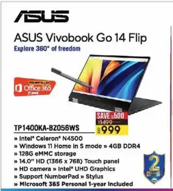 Lulu Hypermarket Asus vivobook go 14 flip TP1400KA-BZ056WS offer