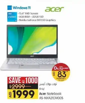 Lulu Hypermarket Acer notebook A5-NXA21EM005 offer