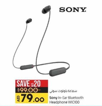 Lulu Hypermarket Sony in-ear bluetooth headphone WIC100 offer