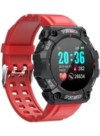 Noon Fd68 smart watch sports fitness tracker with custom dials red/black offer