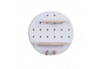 Pan melamine & wood round step wall shelf w